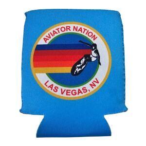 Aviator Nation Las Vegas Drink Coozie Insulation‎ Holder. Blue multicolored